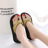 Beach Sandals Sequins Bling Slippers For Women-BS01073-Veeddydropshipping